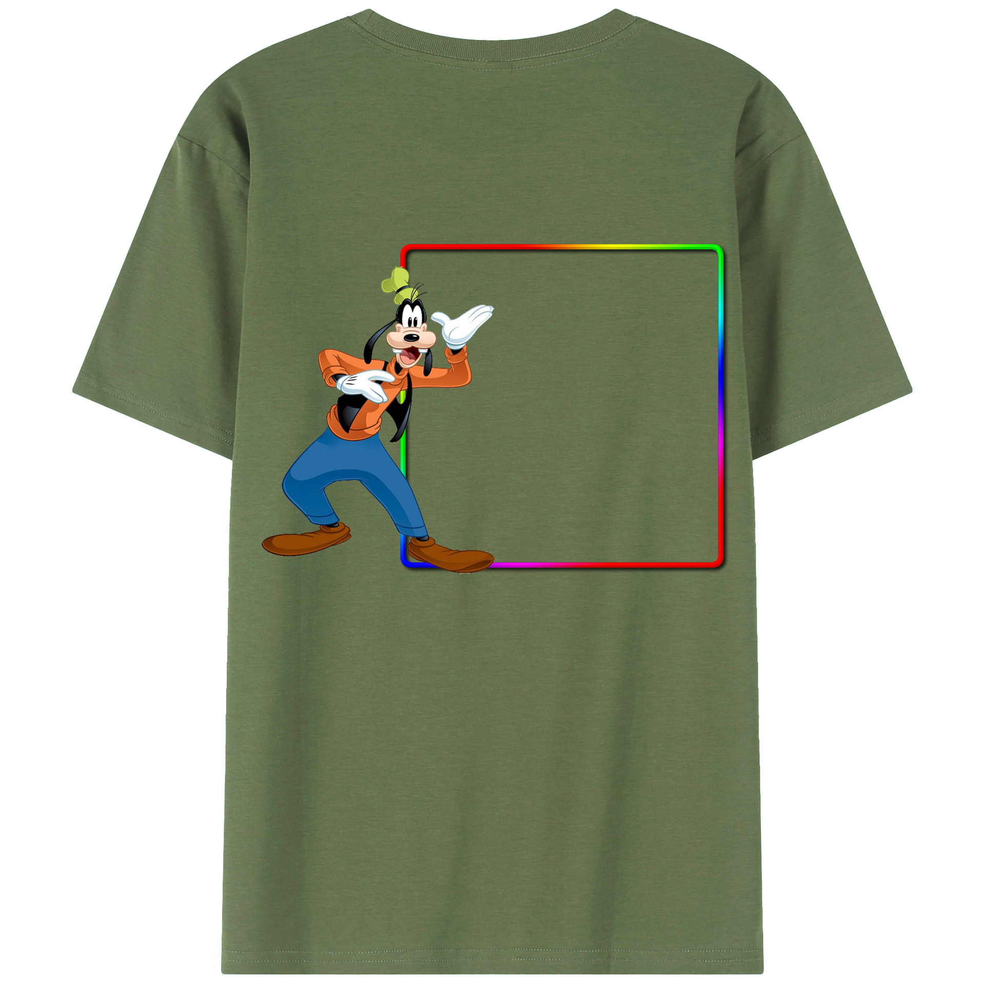 ミッキーマウス Mickey Mouse 綿100％ メンズ半袖Tシャツ（バックプリント） 通気性